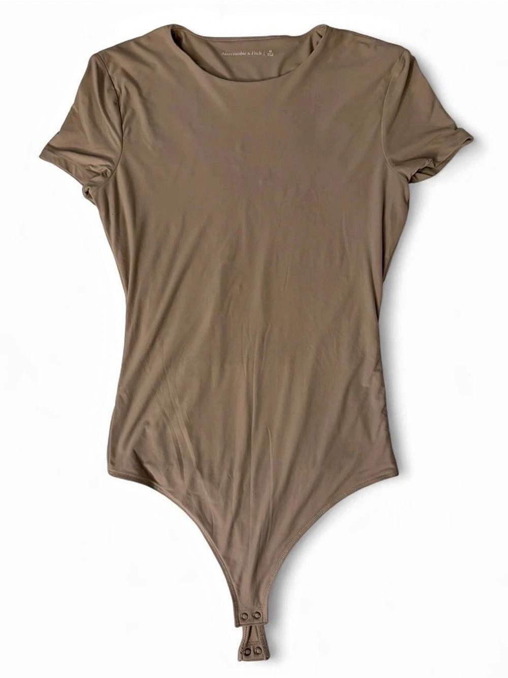 Abercrombie & Fitch Soft Matte Seamless Short Sleeve Crew Bodysuit Brown Medium